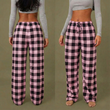 Pantalon de pyjama femme à carreaux plaid rose clair et noir coupe ample hiver printemps 2026