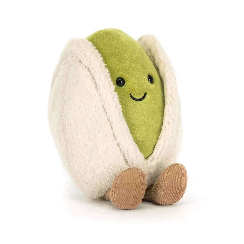Peluche pistache kawaii 12 cm mini doudou gourmand décoratif assis idée cadeau 2026