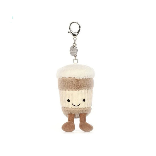 Porte-clés peluche Jellycat tasse café kawaii doudou de sac