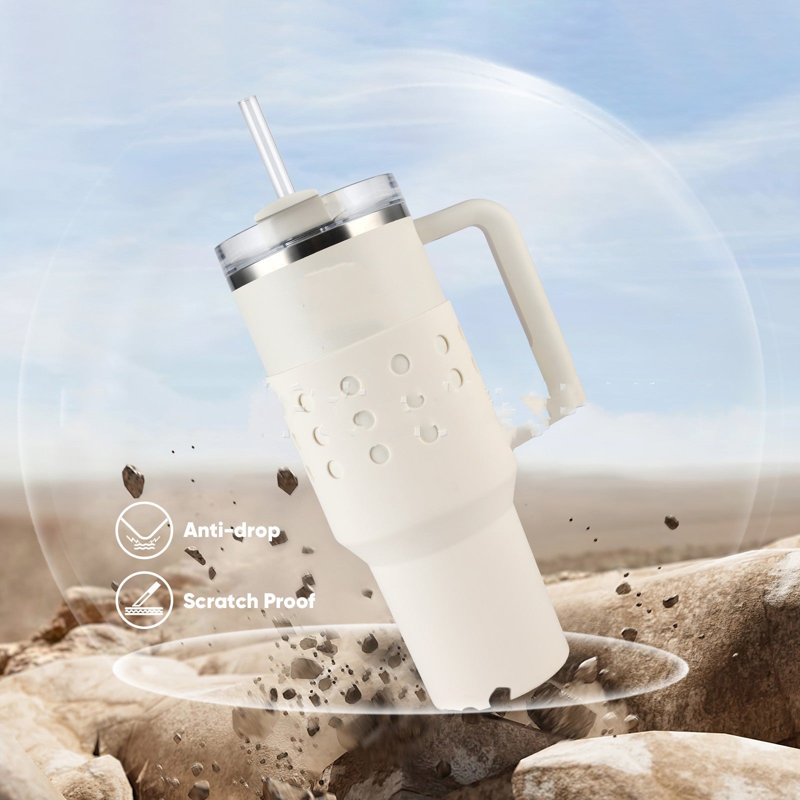 Housse silicone anti-choc pour gobelet & gourde – Protection anti-chute