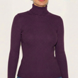 Pull col roulé femme côtelé maille douce violet chaud hiver printemps 2026