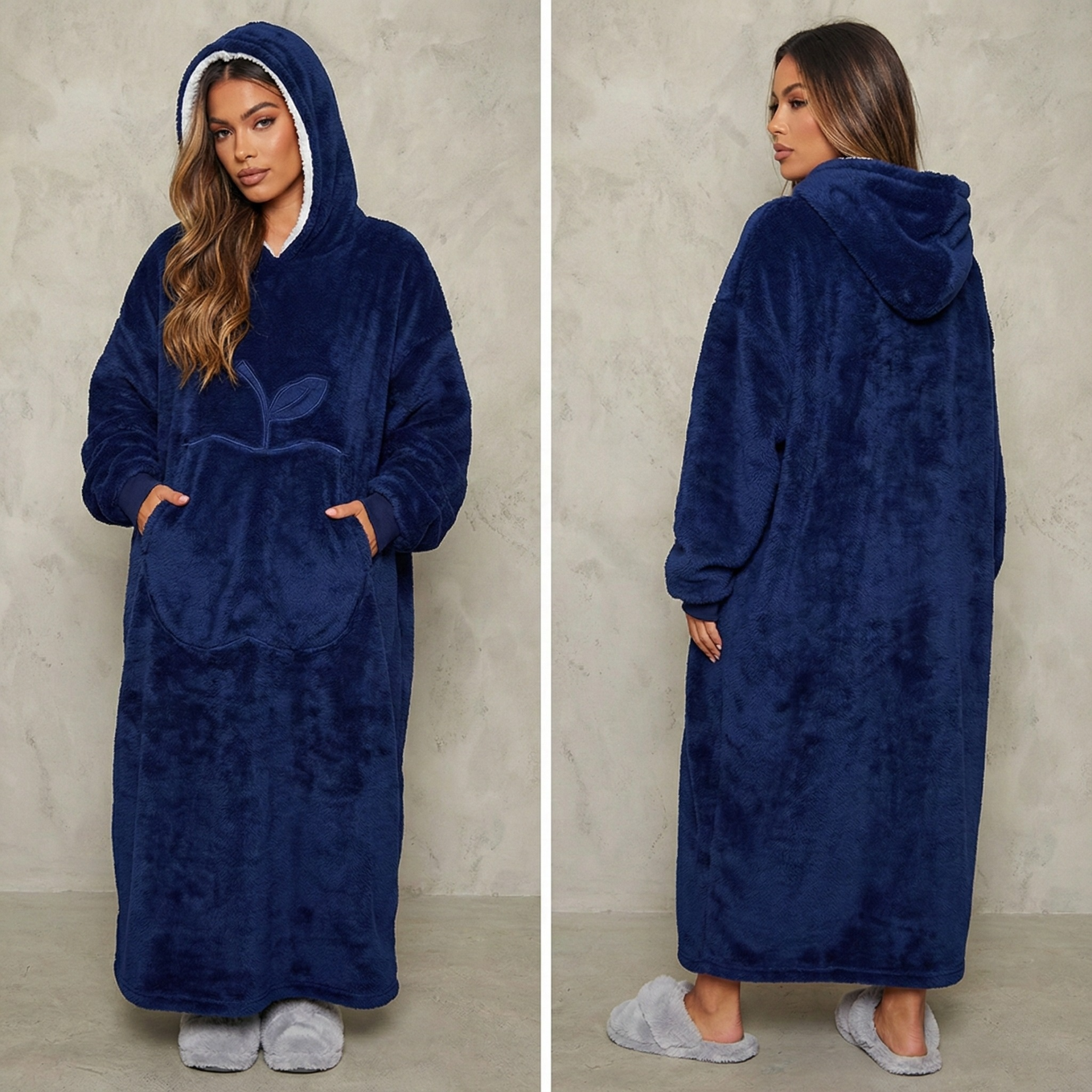 Sweat-plaid long PILOU PILOU hiver / printemps 2026 – Oversize chaud en polaire