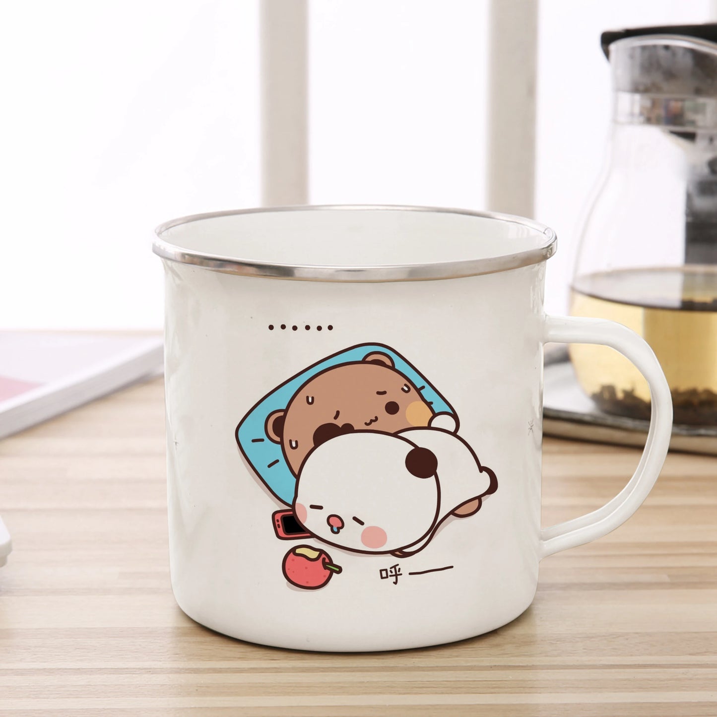 Tasse émaillée panda kawaii amour cute mug 360 ml hiver printemps 2026