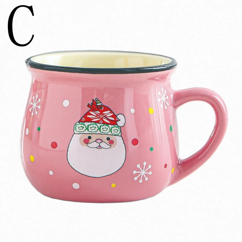 Tasse de Noël en céramique rose bonhomme de neige illustration mug hiver 2026