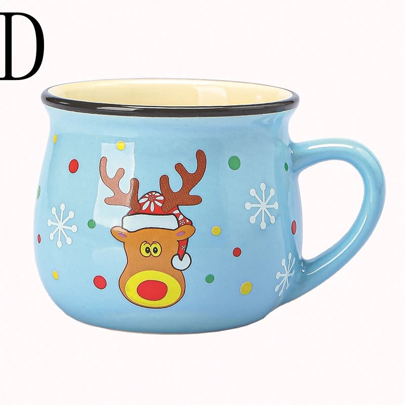 Tasse de Noël en céramique bleue renne illustration mug hiver 2026